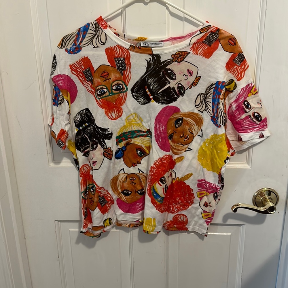 Zara shirt with faces